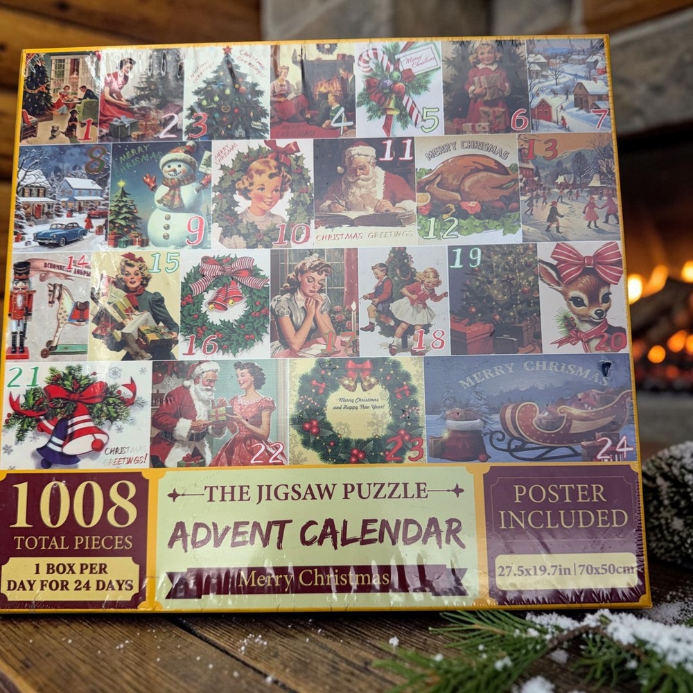 Vintage Christmas Jigsaw Puzzle Advent Calendar 1008 Piece 24 Days Q5104 NEW